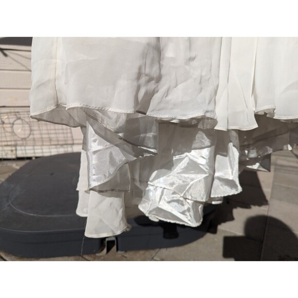 Prom Dress: Strapless, White W/ Gold Sz 10 Royal Queen Collection - Picture 4 of 16